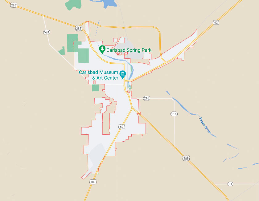 Map of Carlsbad New Mexico