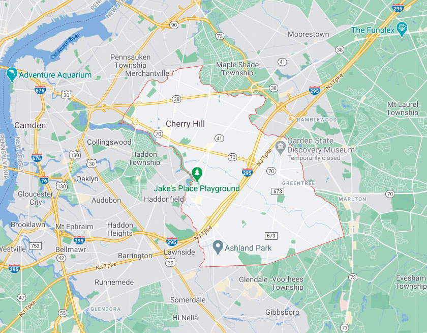 Map of Cherry Hill New Jersey
