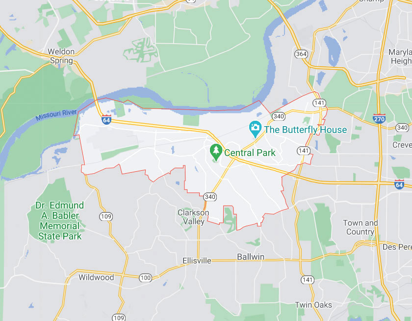 Map of Chesterfield Missouri