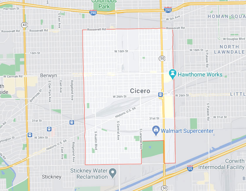 Map of Cicero Illinois