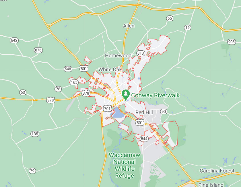 Map of Conway South Carolina