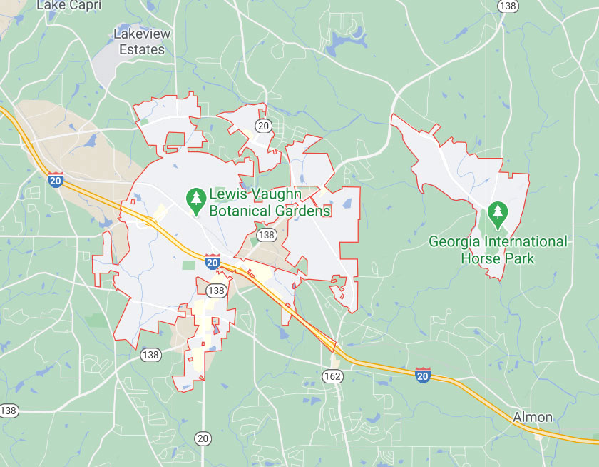 Map of Conyers Georgia