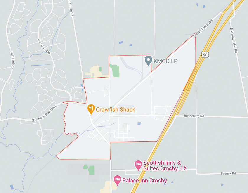 Map of Crosby Texas