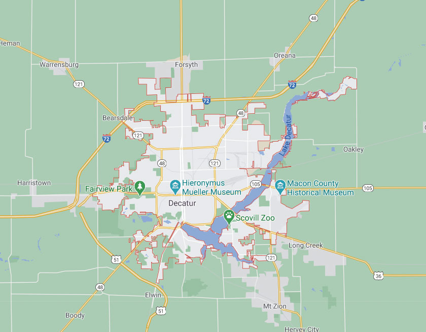 Map of Decatur Illinois