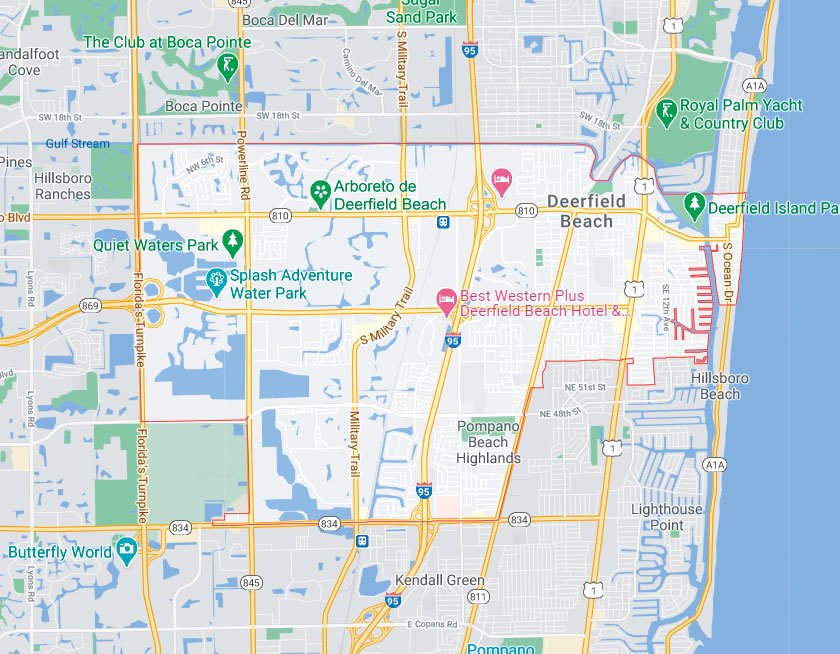 Map of Deerfield Beach Florida