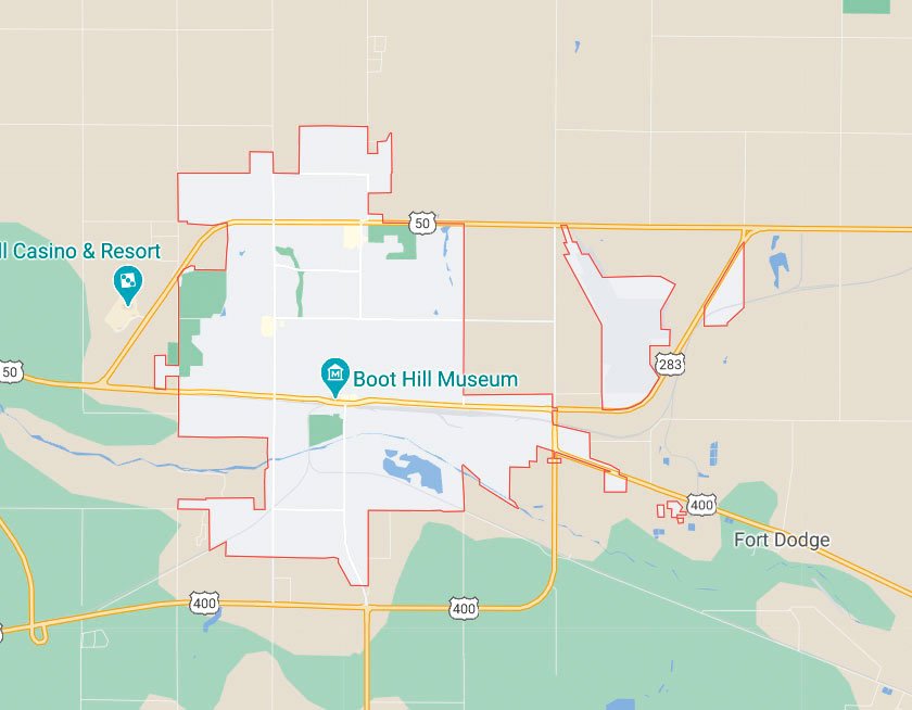 Map of Dodge City Kansas