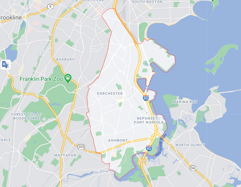 Map of Dorchester Massachusetts