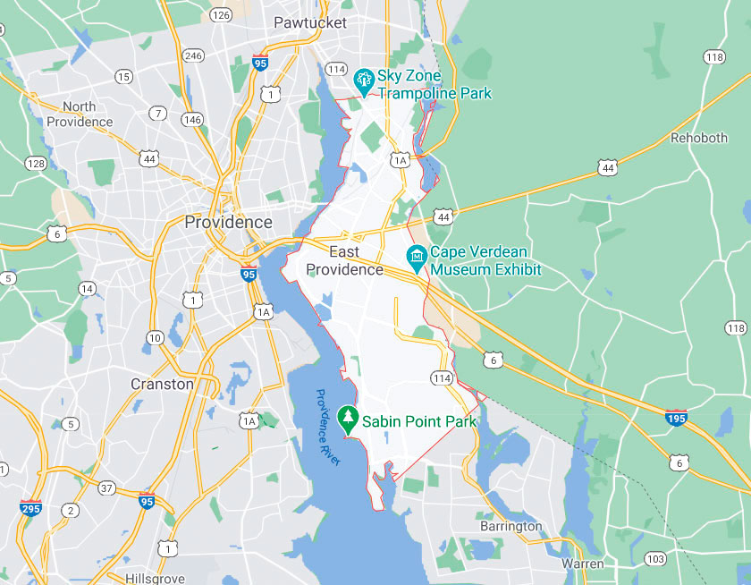 Map of East Providence Rhode Island