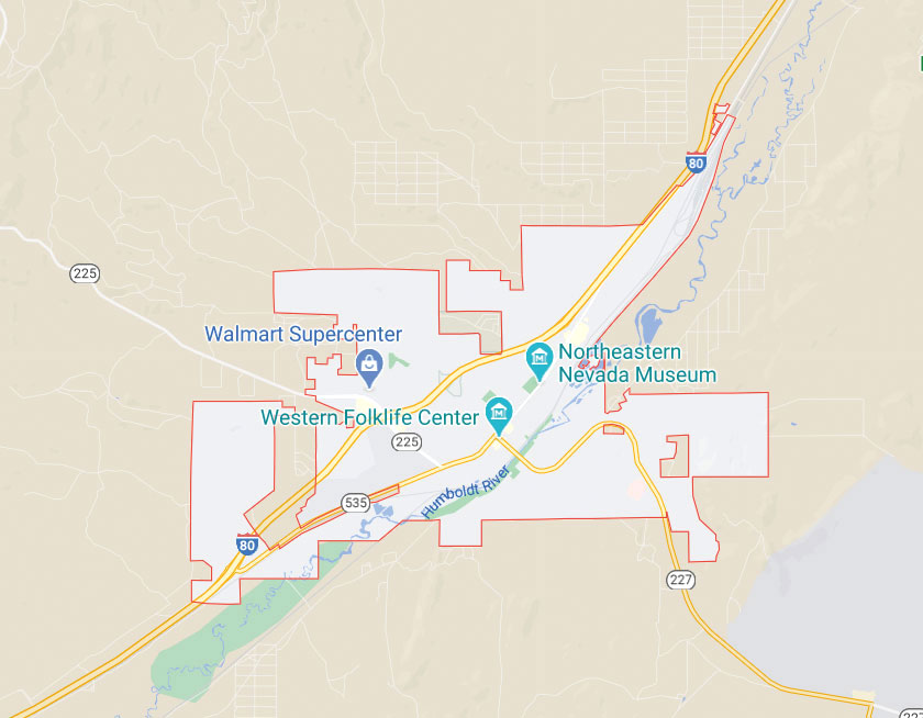 Map of Elko Nevada