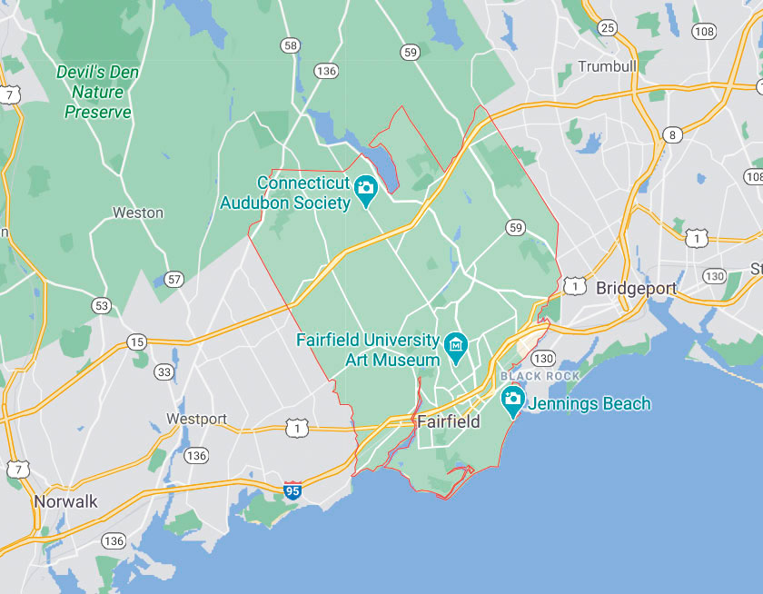 Map of Fairfield Connecticut