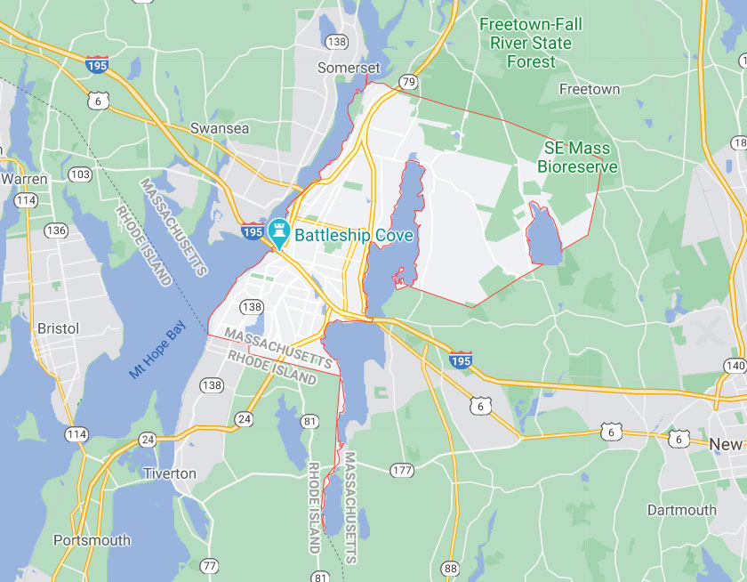 Map of Fall River Massachusetts