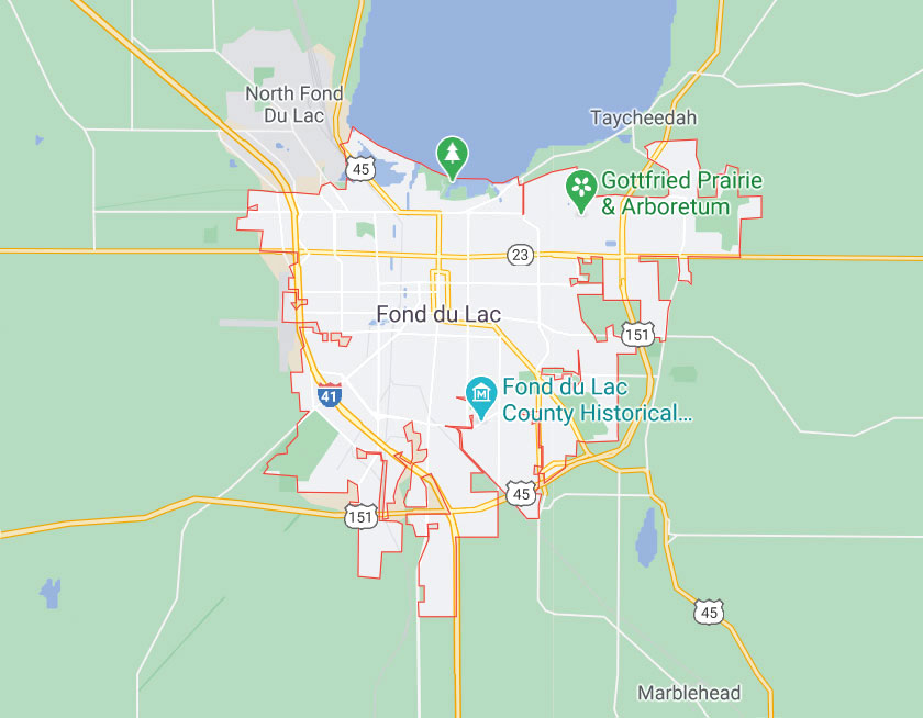 Map of Fond du Lac Wisconsin
