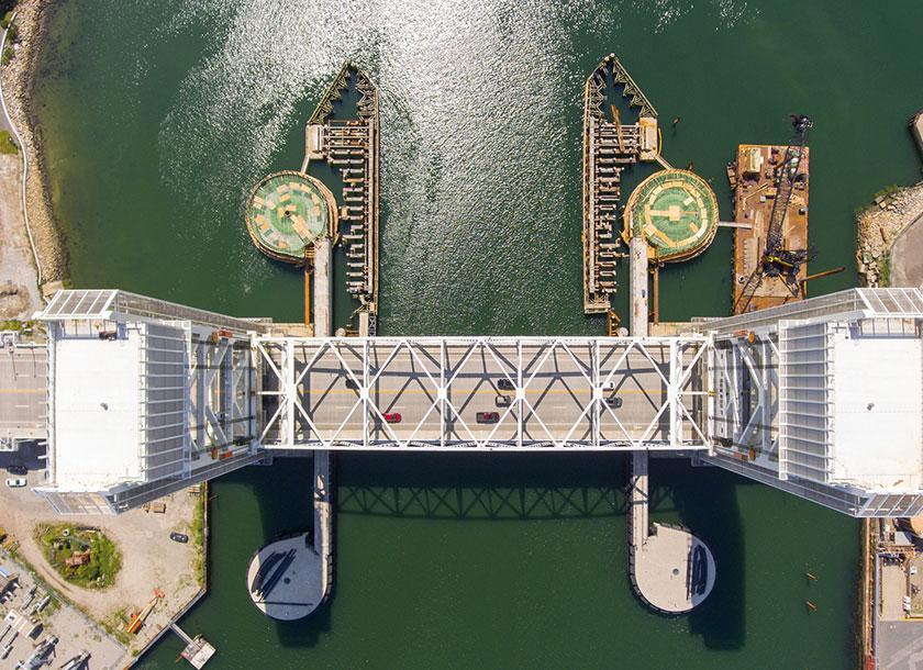 Fore River Bridge in Quincy Massachusetts