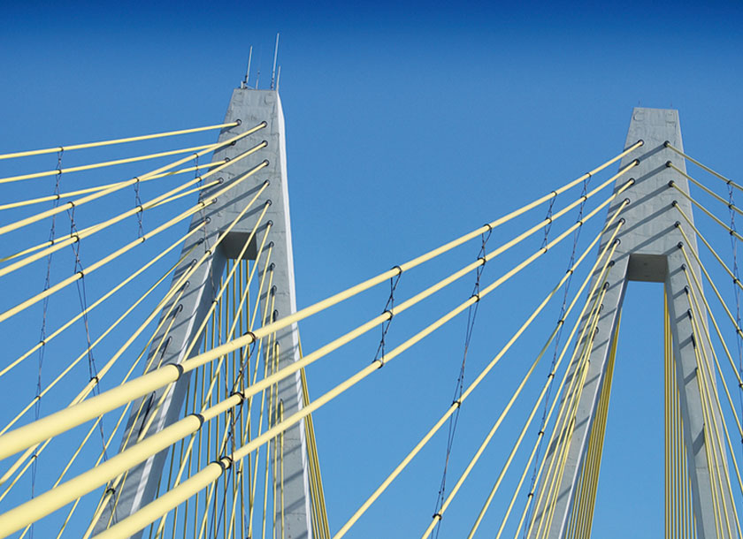 Fred Hartman suspension bridge in La Porte Texas