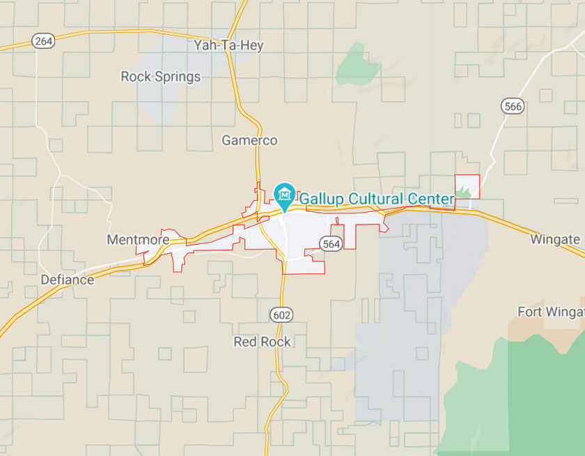 Map of Gallup New Mexico