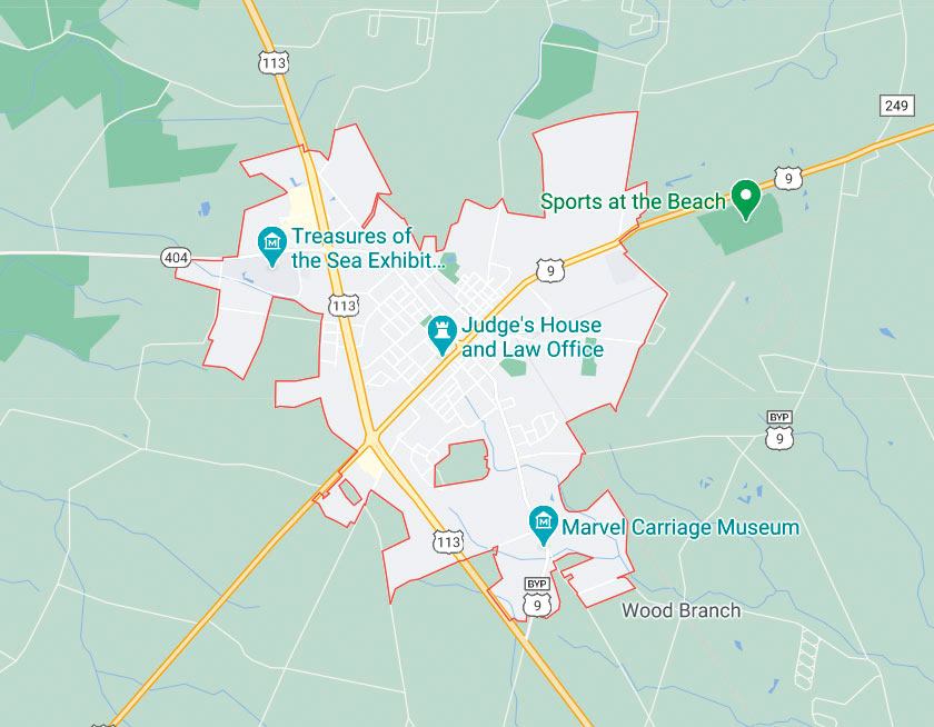 Map of Georgetown Delaware