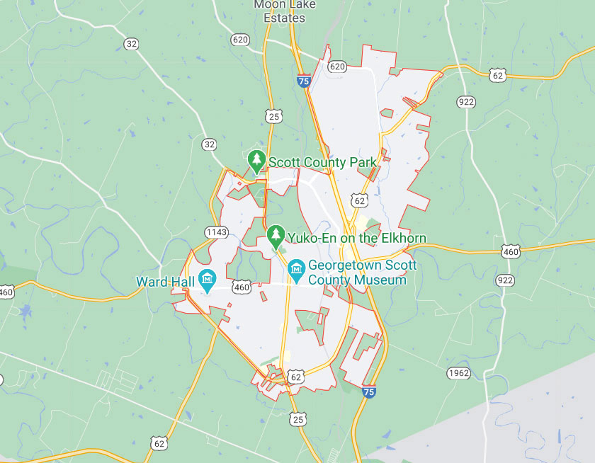 Map of Georgetown Kentucky