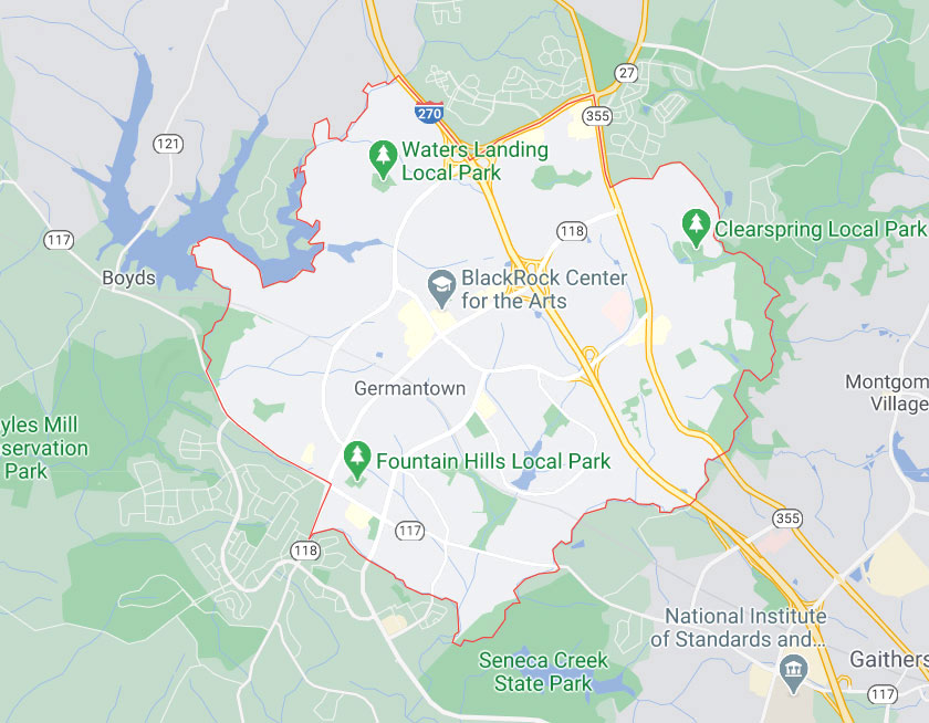 Map of Germantown Maryland