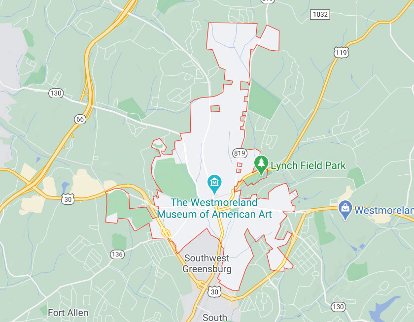 Map of Greensburg Pennsylvania
