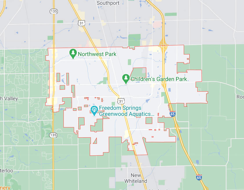Map of Greenwood Indiana