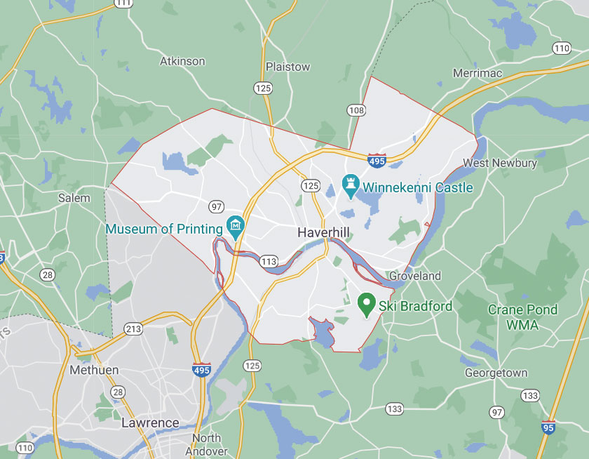 Map of Haverhill Massachusetts