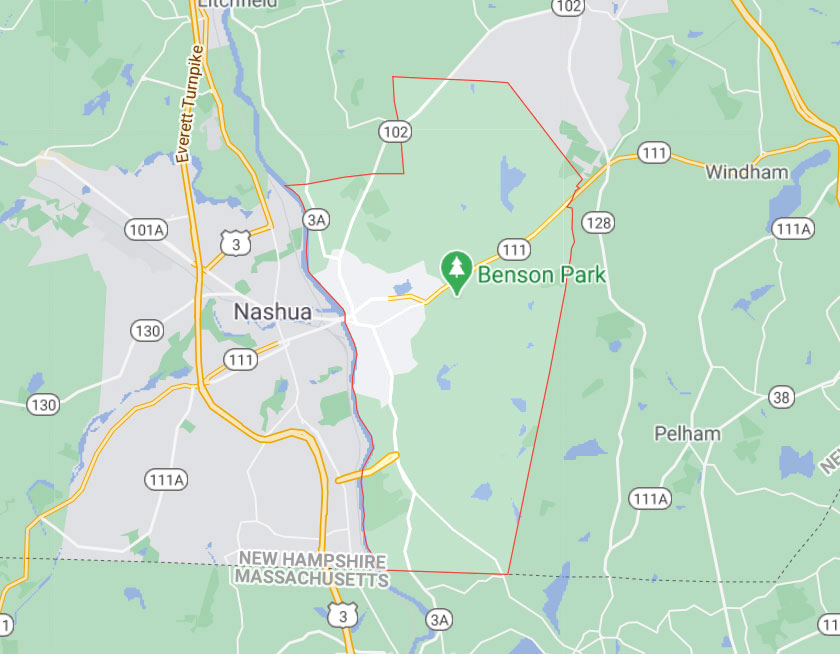 Map of Hudson New Hampshire