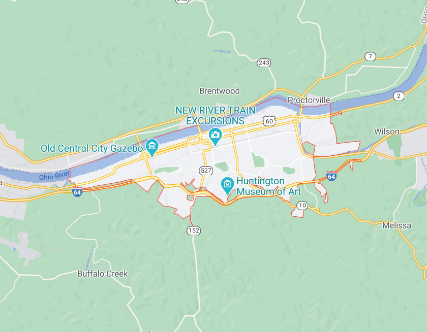 Map of Huntington West Virginia
