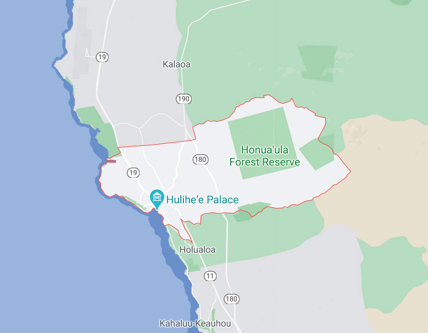 Map of Kailua Kona Hawaii