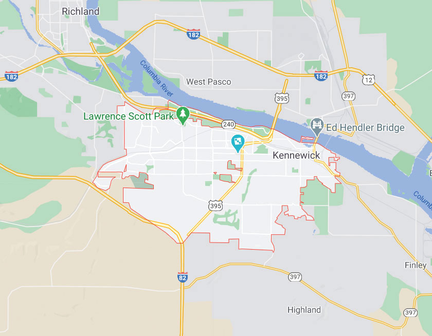 Map of Kennewick Washington