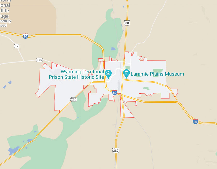 Map of Laramie Wyoming