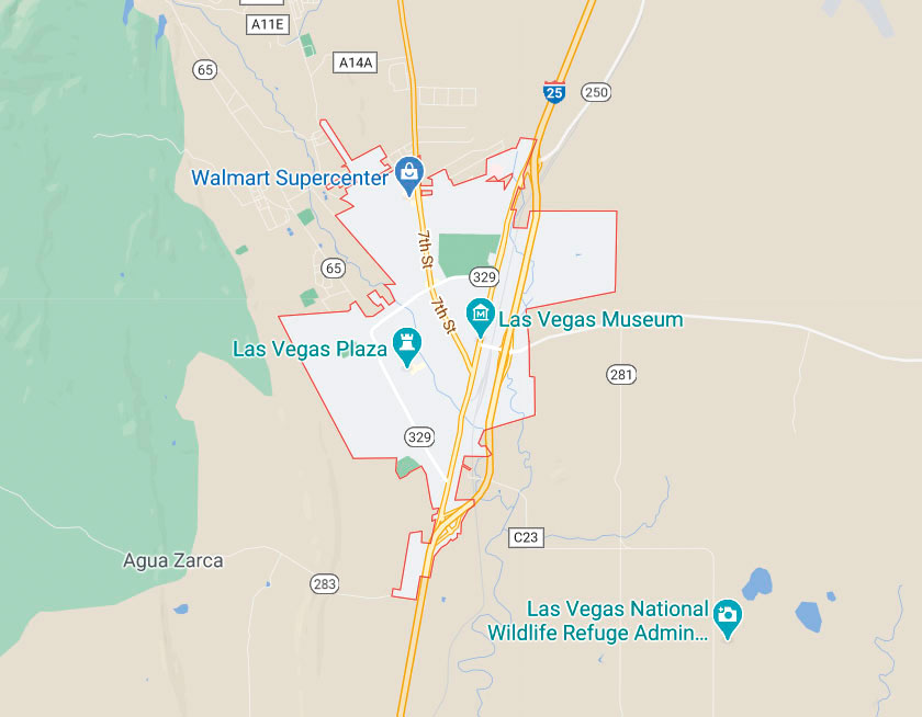 Map of Las Vegas New Mexico