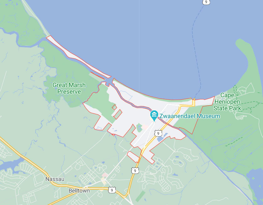 Map of Lewes Delaware