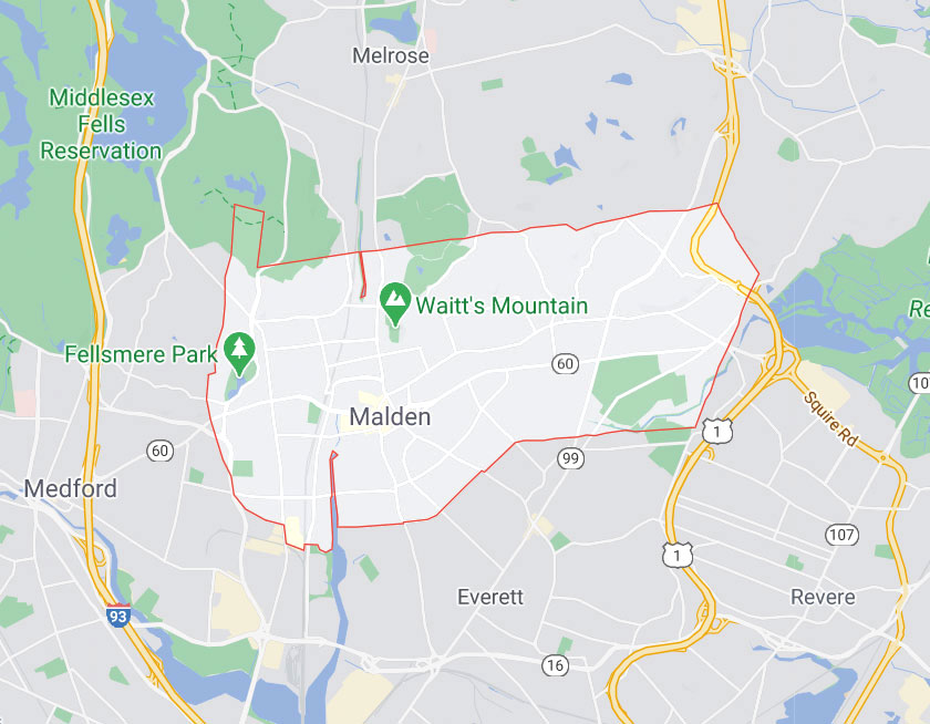 Map of Malden Massachusetts