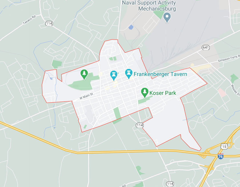 Map of Mechanicsburg Pennsylvania