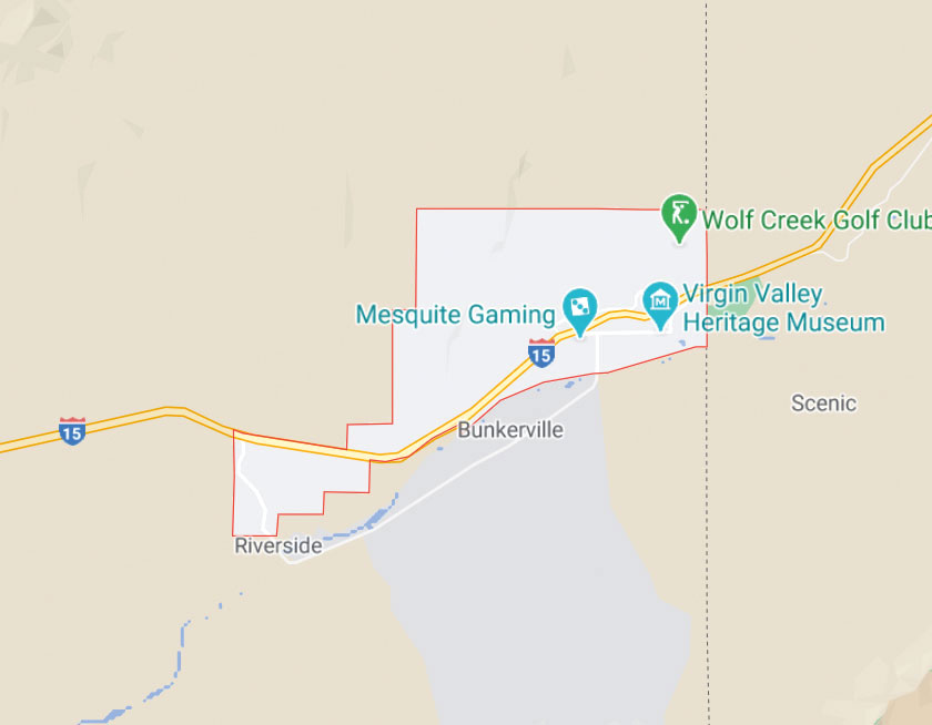 Map of Mesquite Nevada