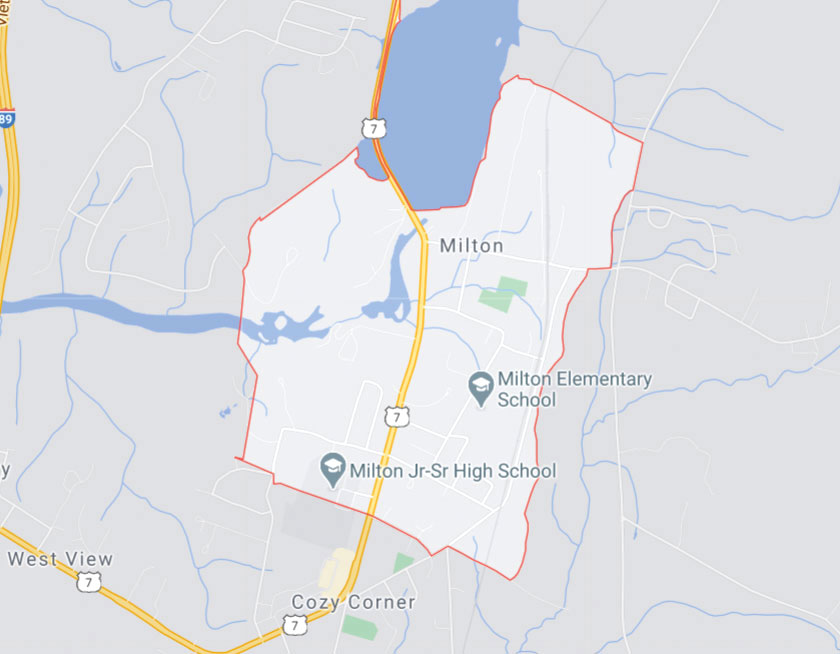 Map of Milton Vermont