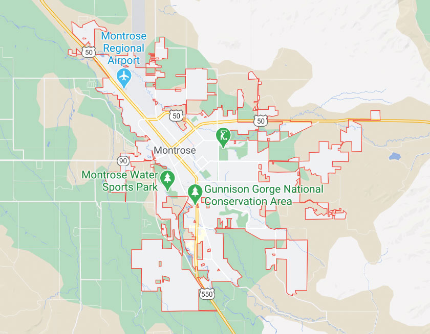 Map of Montrose Colorado