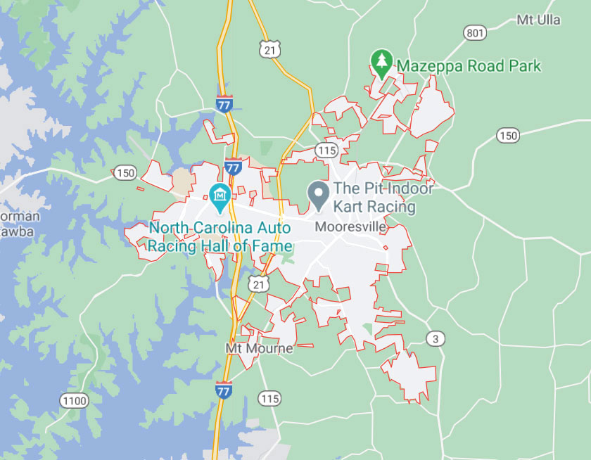 Map of Mooresville North Carolina