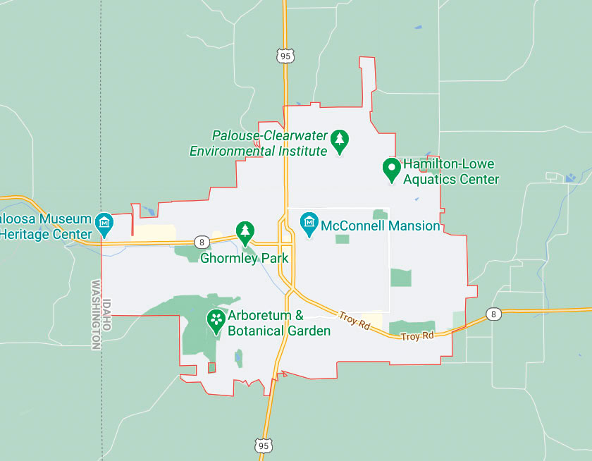Map of Moscow Idaho