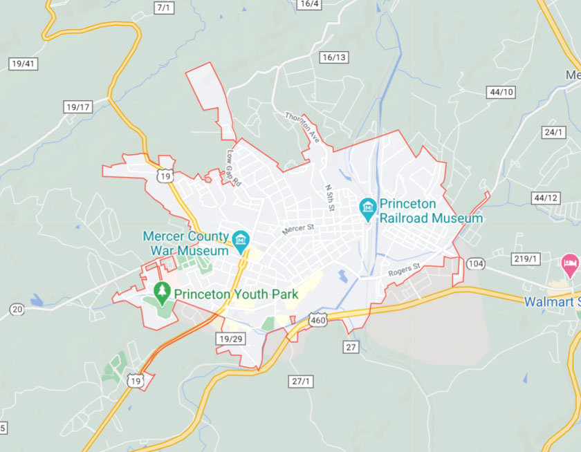 Map of Princeton West Virginia