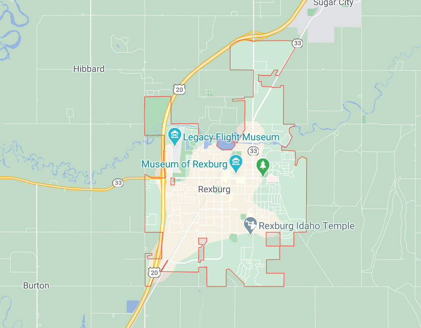 Map of Rexburg Idaho