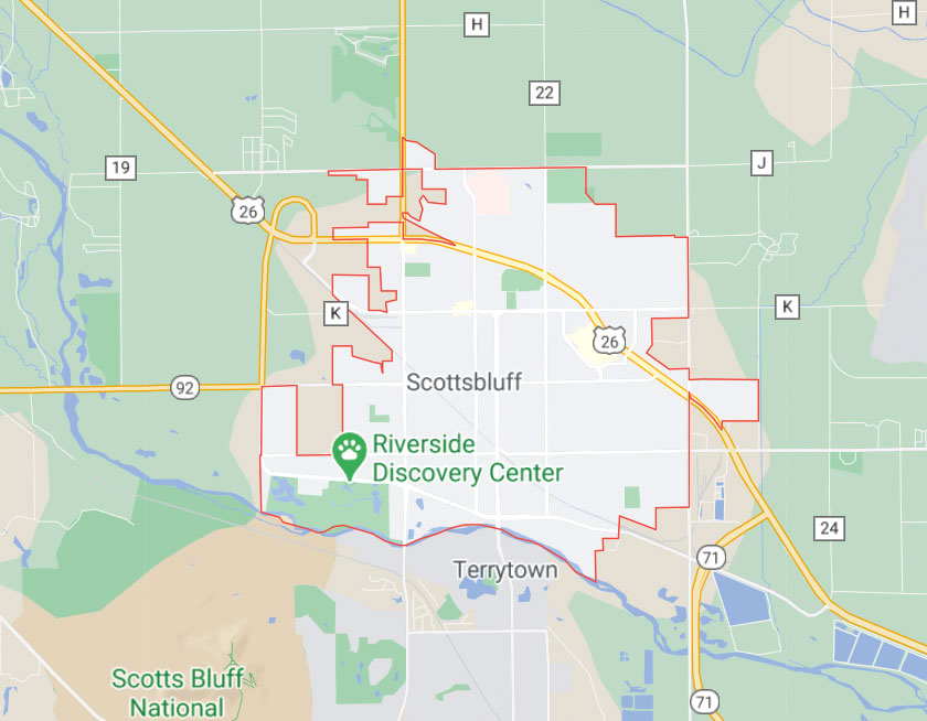 Map of Scottsbluff Nebraska