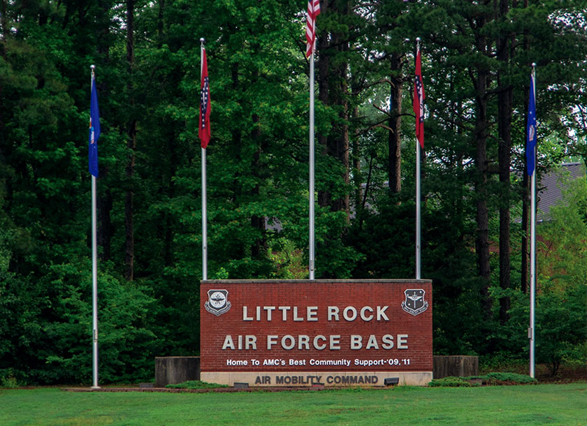 Sign to Little Rock Air Force Base Arkansas