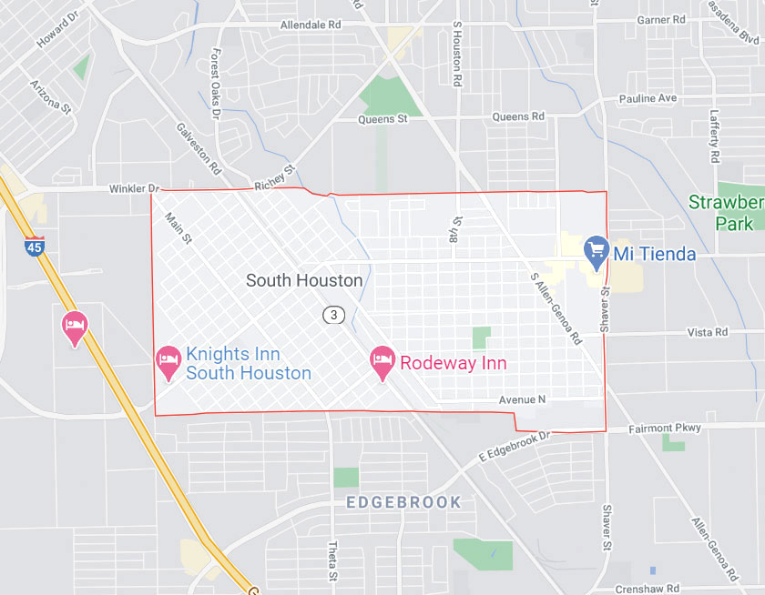 Map of South Houston Texas