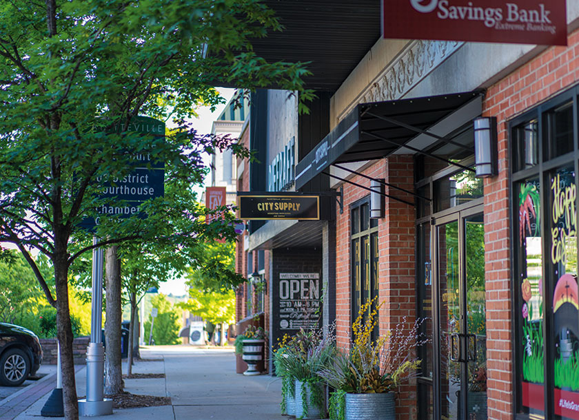 Storefronts in Fayetteville Arkansas