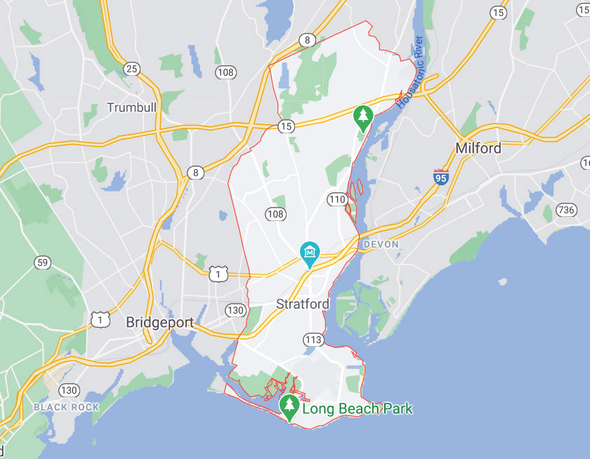 Map of Stratford Connecticut