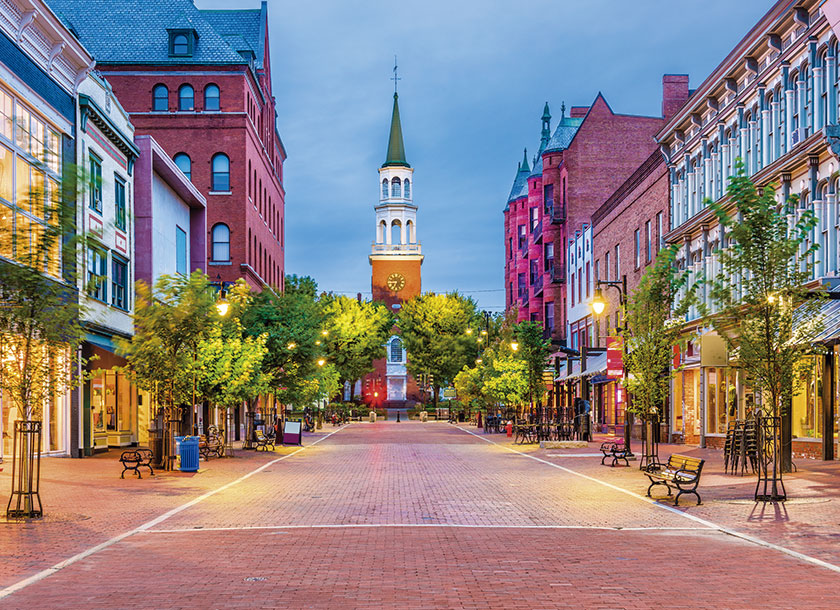 Street in Burlington Vermont