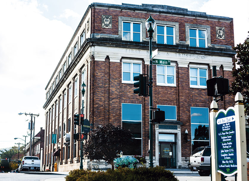 Street and downtown Hendersonville North Carolina