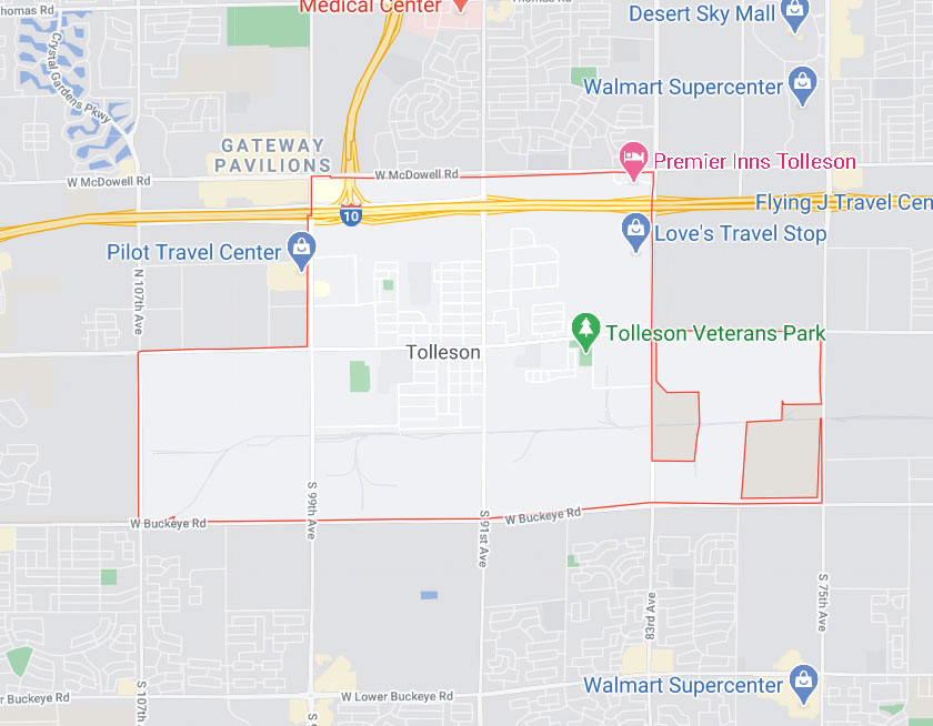 Map of Tolleson Arizona