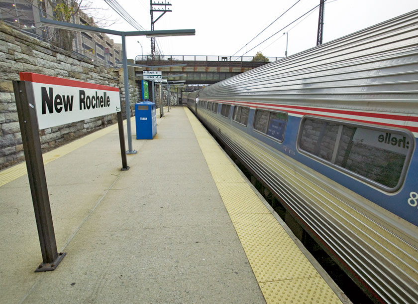 Train station in New Rochelle New York